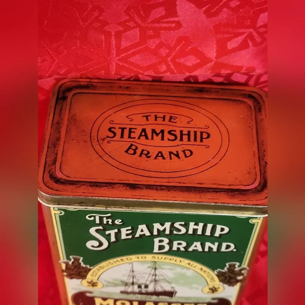 Vintage The Steamship Brand Molasses Candy Tin Box by Stewart & Young Glasgow